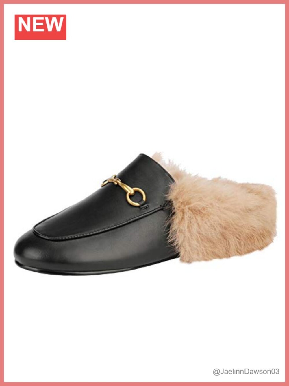 Genuine Leather Fur Mules for Women Comfortable Buckle Backless Loafers Slip On